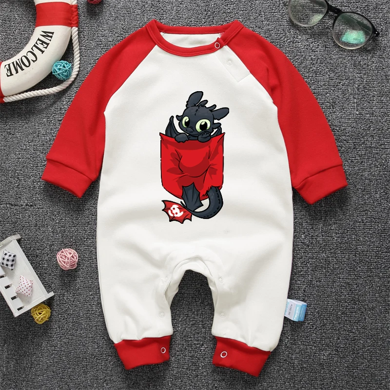Комбинезоны для новорожденных мальчиков от 0 до 18 месяцев, одежда с принтом «NightFury», хлопковый комплект одежды с длинными рукавами для маленьких девочек, Jumpsutis - Цвет: 2537