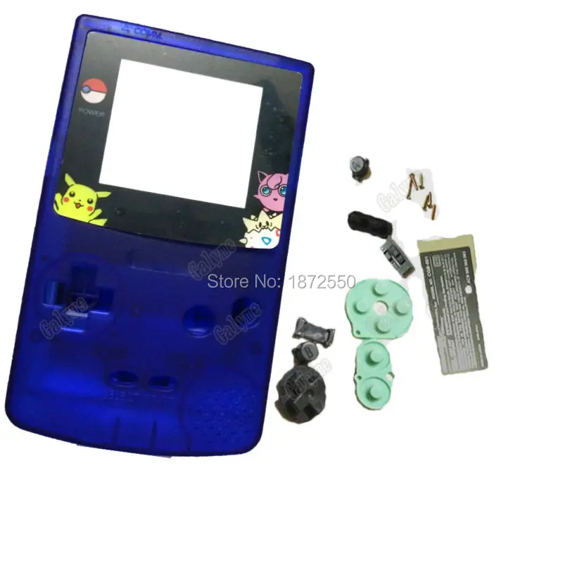 Прозрачный голубой цвет Корпус для nintendogbc Ручной игровой консоли запчасть Чехол ж/Jigglypuff мультфильм объектив отвертки