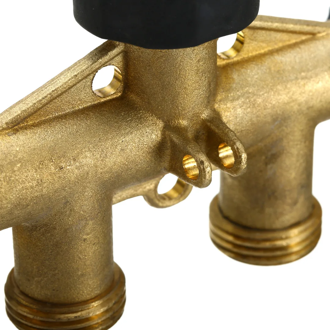 Mayitr Brass Tap Connector Garden 4 Way Tap Connector Splitter 3/4'' Hose Pipe Switcher Nozzle For Garden Irrigation Supplies