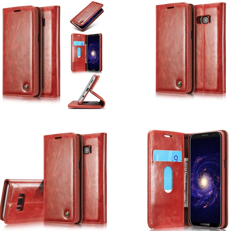 30PCS 2017 New CaseMe Vintage Business Double Layer Leather Wallet Case Flip Phone Cover Coque for Samsung Galaxy S8 Plus | Мобильные
