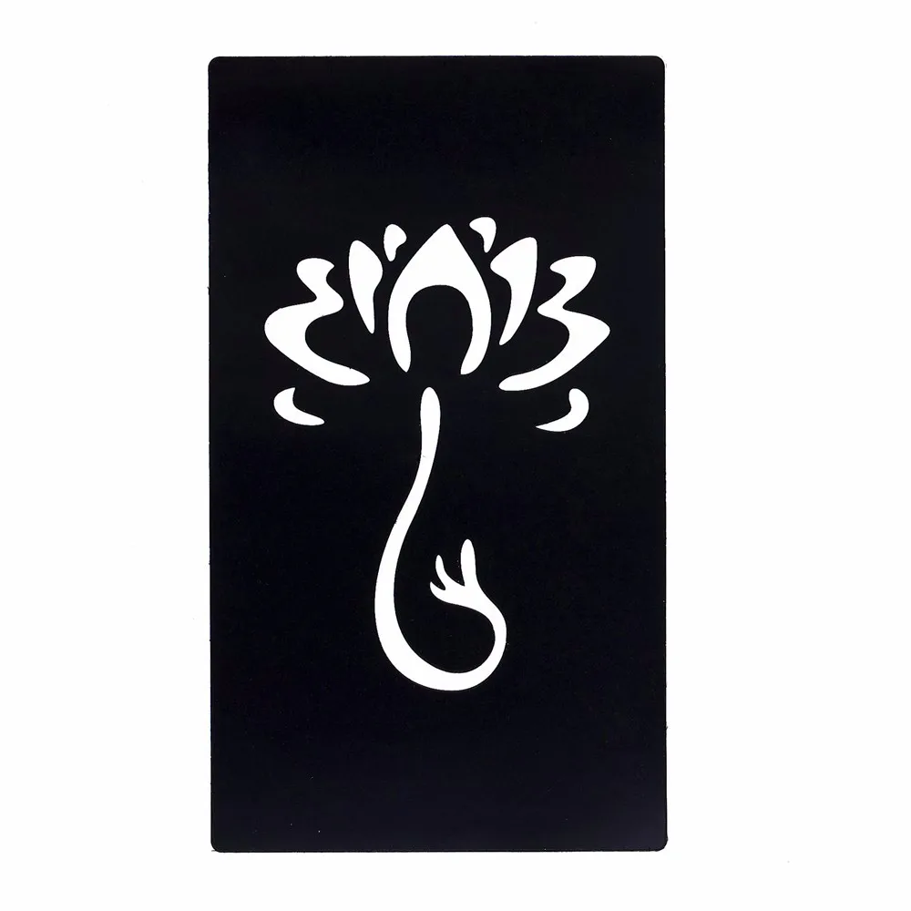 6 Pieces Body Paint Art Henna Tattoo Stencil Colored Drawing Feather Lotus Flower Design Small Glitter Tattoo Template 2017 G#11 (8)