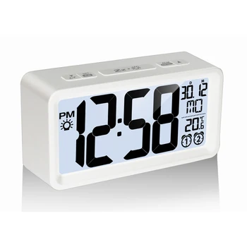 

Electronic Digital Creative Snooze Desktop Home Decoration Alarm Clock LCD Room Temperature Date Display Double Luminous Watch