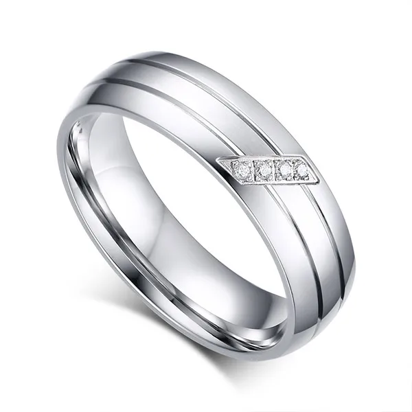 Vnox модные свадебные Кольца из нержавейки Женский Мужской Promise Ring Цирконий пара Jewelry распродажа - Цвет основного камня: 1 piece for women