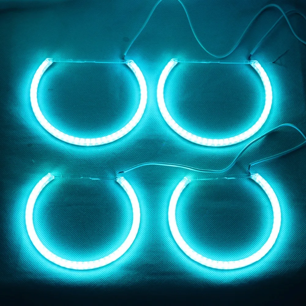 

Angel Eyes Multi-Color RGB SMD Headlights Running Light DRL Turn Light Remote Kit - One Set