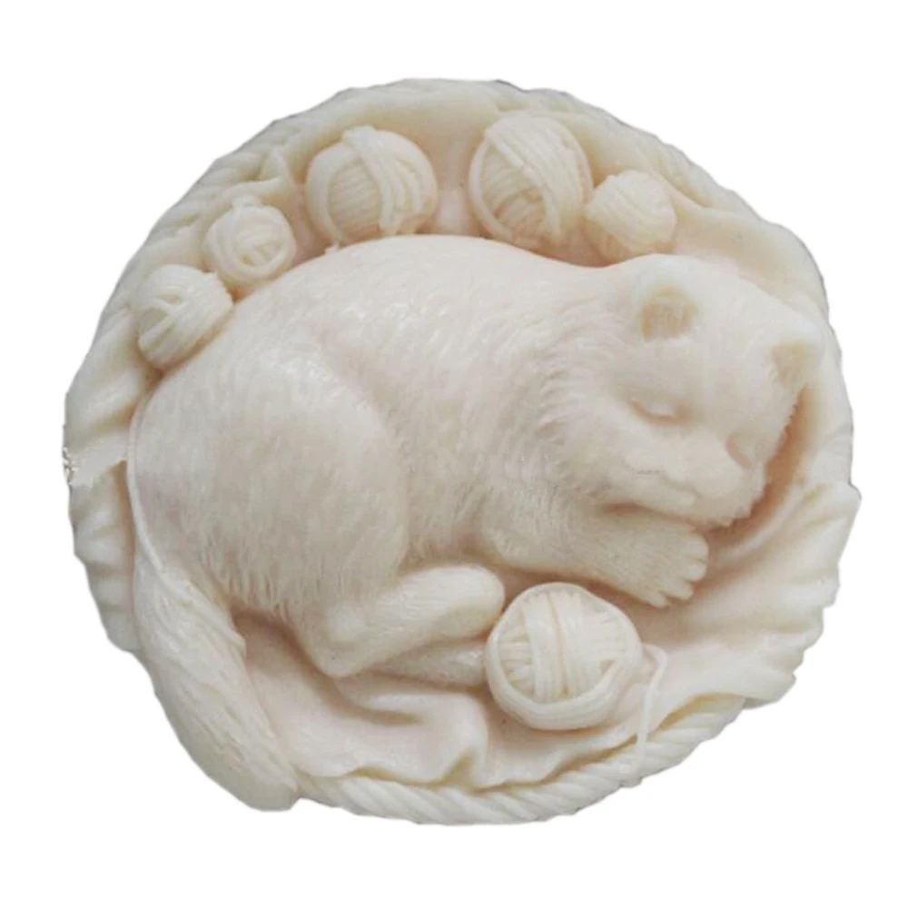 

Grainrain Sleeping Cat Soap Molds Candle Molds Silicone Soap Making Molds Resin Wax Mould