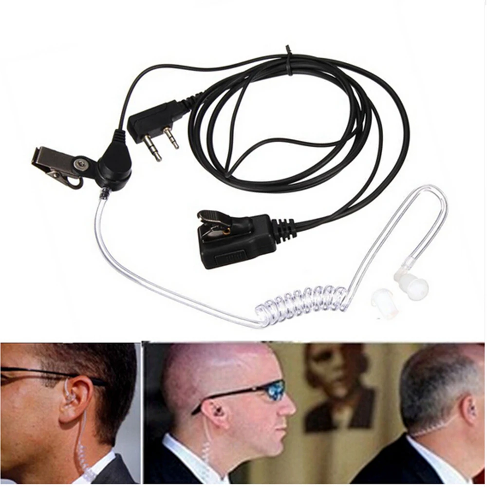 2 Pin Covert Acoustic Air Tube Mic Microphone Earphone Earbud Headset Earpiece Headphone For Kenwood Baofeng Walkie Talkie Radio 2 Pin Covert Acoustic Air Tube Mic Microphone Earphone Earbud Headset Earpiece Headphone For Kenwood Baofeng Walkie Talkie Radio