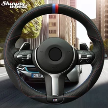 BANNIS Preto Camurça Tampa Da Roda de Direcção Do Carro de Couro para BMW F80 F87 M2 M3 M4 M5 F12 F13 M6 F82 F85 F86 X5 M X6 M F30 F33