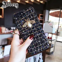 Abbery Luxury Brand 3D Metal Bee Pearl Bling Glitter Phone Case for iPhone 6 6s 7