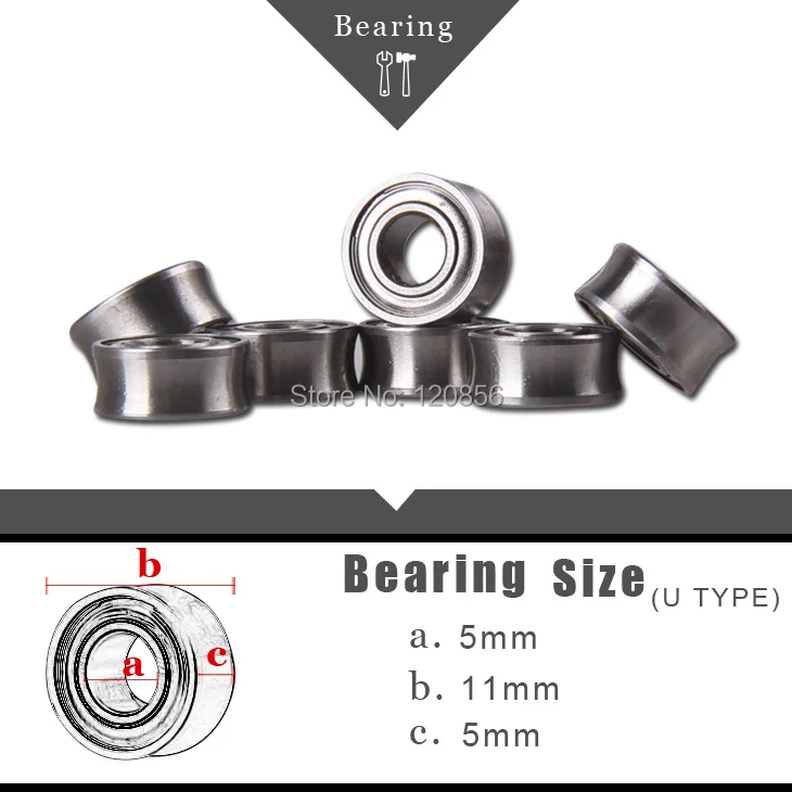 

10PCS 5x11x5mm Miniature Radial Ball Bearings U type for RC helicopter boat car drone aricraft Remote control toy parts