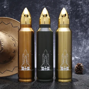 

1000 ml Bullet Thermos Vacuum Insulated Flask For Army Man para Water Coffee Bottle Portable Travel Tactical Mug Military Cup