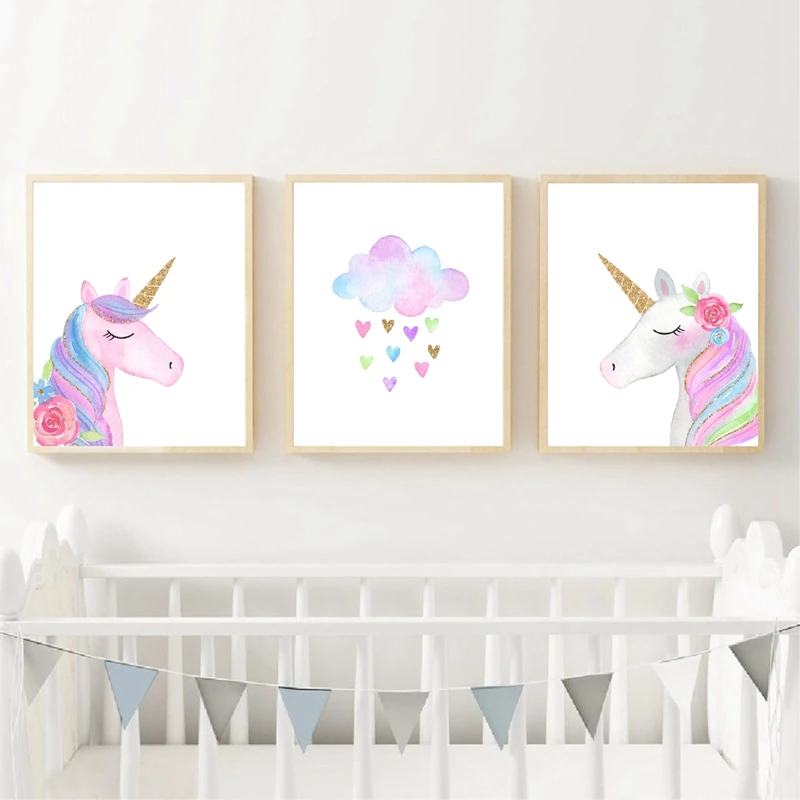 Unicorn print Girls room decor
