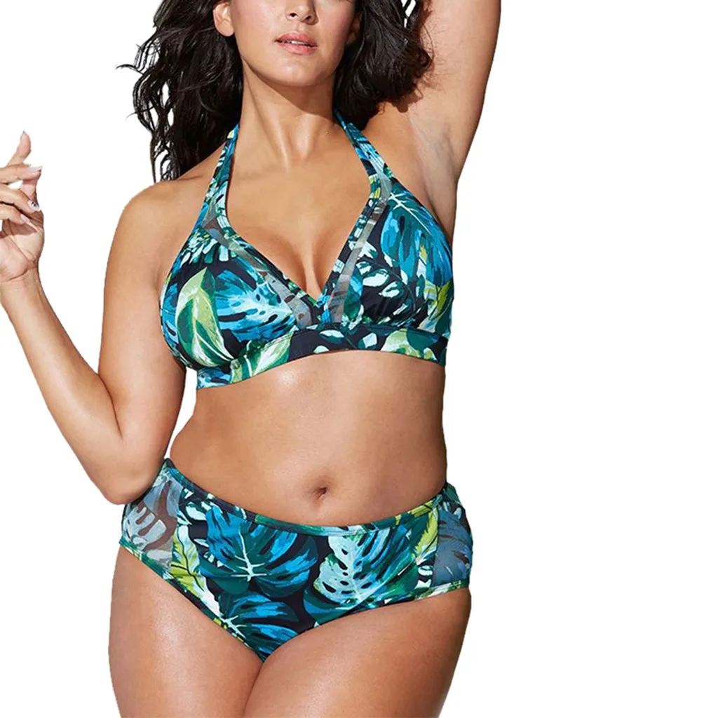 

SAGACE Two-piece suits Large size swimwear Print swimsuit Sling swimwear women Sexy vacation bather two piece suits for women