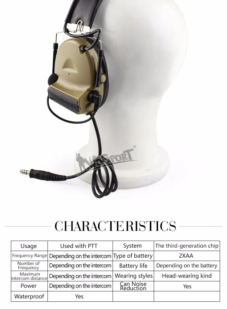Redução de Ruído Cancelamento de Captação de Som Eletrônico para Duas Vias para Walkie Tactical Comtac Headset Talkie Comunicação Capacete ii 7 Esporte e Lazer
