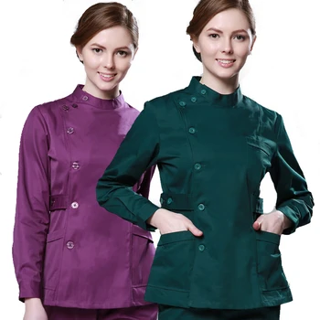 

Summer Winter Medical Clothes Nurse Uniform 2 Pieces Medical Clothing Women Front Button Closure Belt Sides Doctor Work Wear