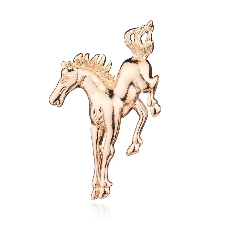 

QianBei High Quality Korean Men And Women Horse Brooch Zinc Alloy Pin Suit Accessories Cocktail Wedding Party Gift Wholesale