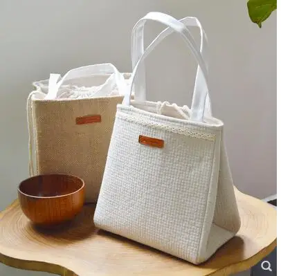  Large lunch bag thick aluminum foil canvas storage bag student insulation package box Nordic lunch 