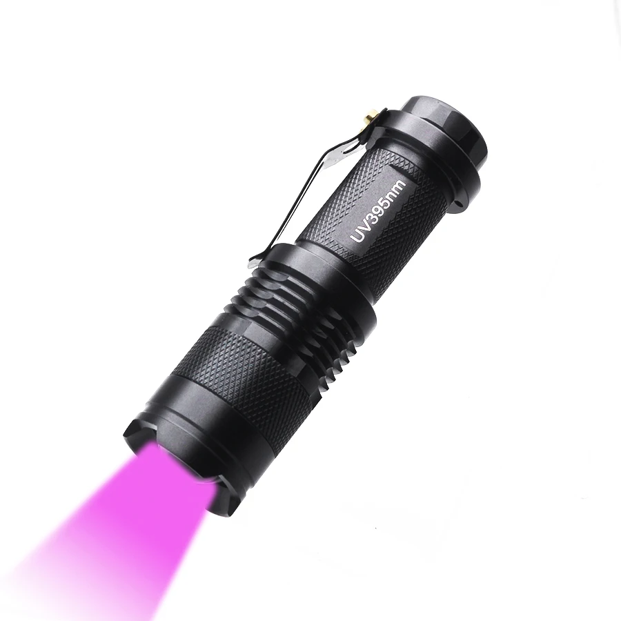 

Zoomable LED UV Flashlight Torch CREE LED High-power Purple Light Flashlight Lanterna SK68 Torch Detect Fluorescent Brightener