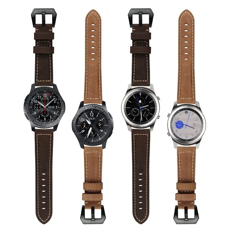 Для samsung Galaxy Watch 46 мм ремешок 22 мм Премиум винтажный Crazy Horse ремешок из натуральной кожи для samsung gear S3 Frontier Classic