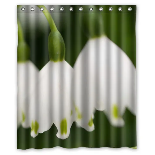New Fashion Beautiful Flowers Convallaria Polyester Shower Curtain Bathroom Waterproof Bath with Hooks 152x182cm | Дом и сад