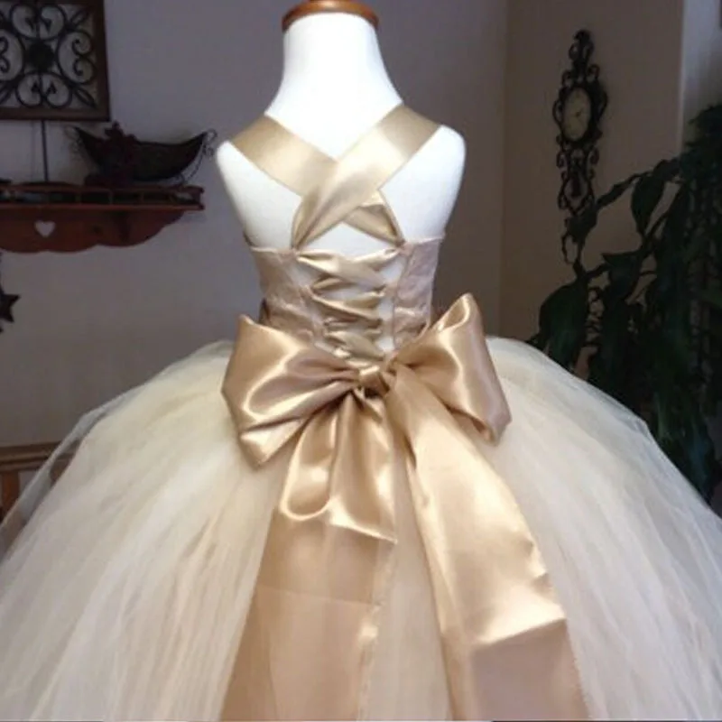 champagne colored flower girl dresses