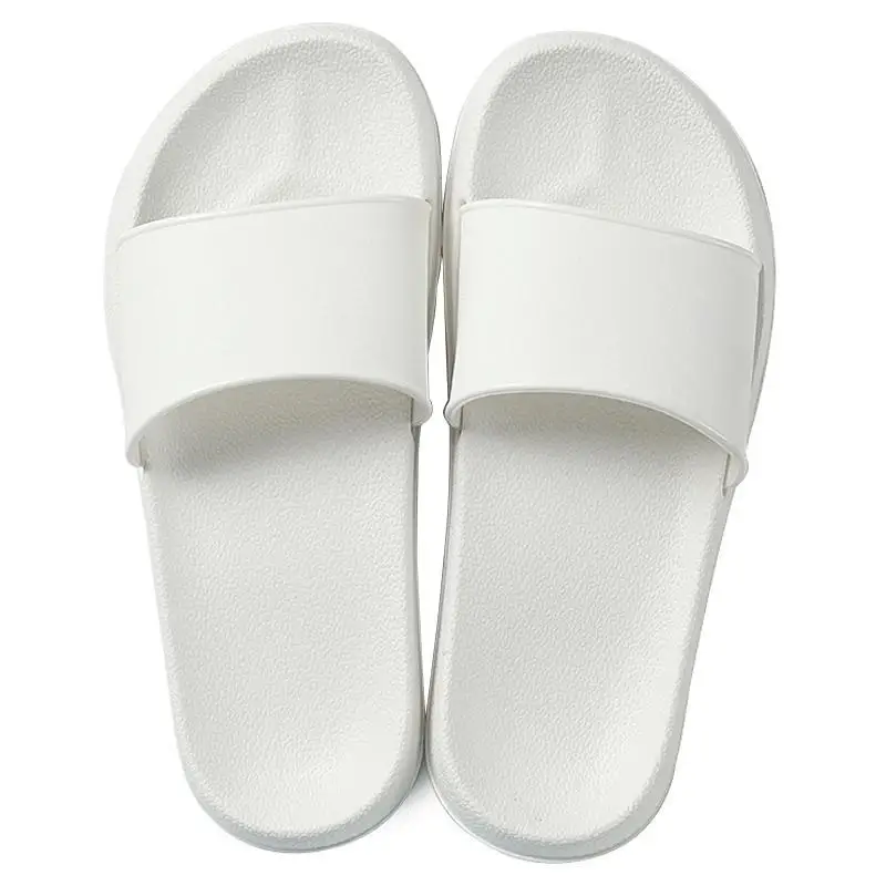 Women Summer Slides Non-slip Solid Color Slippers Women Beach Flip Flops Women Indoor Slippers Transparent Bothe Slides - Цвет: white