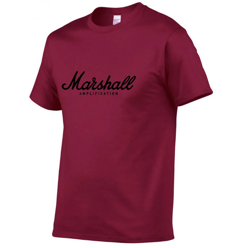 

hot sale summer 100% High quality cotton Marshall t shirt men short sleeves tee hip hop streetwear for fans hipster XS-2XL
