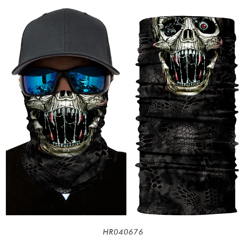 Волшебный 3D бесшовный венок шеи шарф-маска на лицо Скелет Череп Хэллоуин Бандана шейный платок Полиэстеровые кашне