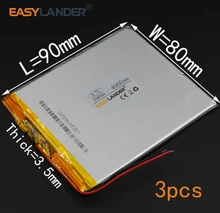 3 шт./лот 3,7 V 4000mAh 358090 литий-полимерный литий-ионный аккумулятор для (7 8 9 дюймов планшетный ПК) Soulycin S18 PDA Onda V802