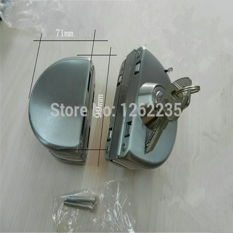 

99 * 71 mm two-door single glass door open Round the central lock doesn't open hole frameless glass door lock