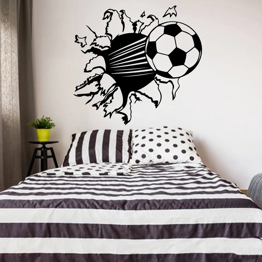 Large Soccer Sport Wall Sticker Boy Room Kids Room Cartoon Football Player Wall Decal Bedroom Vinyl Decor (2)