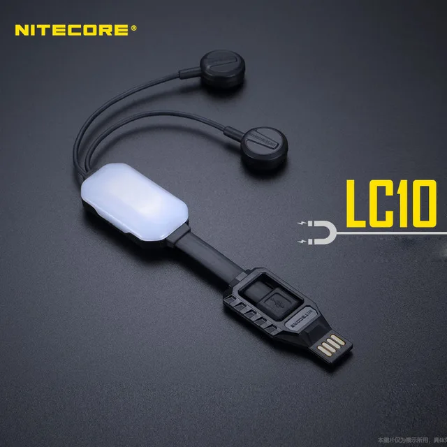 NITECORE LC10 портативное магнитное внешнее USB зарядное устройство для цилиндра литий-ионная аккумуляторная батарея 1A MAX DC 5V с датчиком светильник