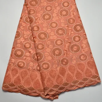 

Latest African Peach swiss lace Wedding lace Fabric For Men High Quality African Embroidered Voile lace For Wedding
