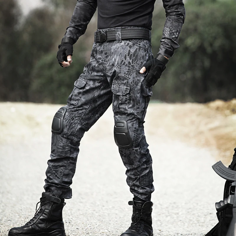 Camouflage Tactical Pants Military Cargo Pants Knee Pad Field Work Combat Men US Army Pantalon Hunt Ploce Airsoft Trousers white cargo pants