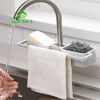 

JiangChaoBo Kitchen Faucet Rack Pool Rag Drain Rack Household Plastic Free Punching Sink Storage Rack