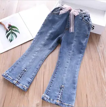 

girls autumn denim pants 2019 new kids girl jeans pants fashion high-grade Children clothes kids belle clothing