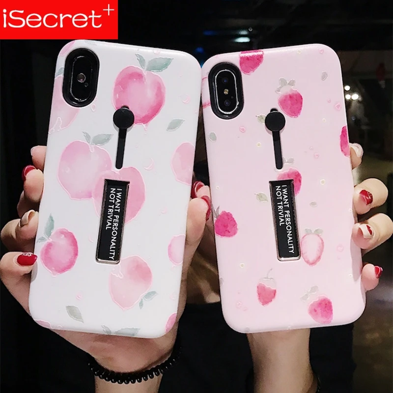 Мягкий чехол с ананасом клубникой КАКТУСОМ для iPhone 6 чехлы подставки кольцом X 8 7 6s