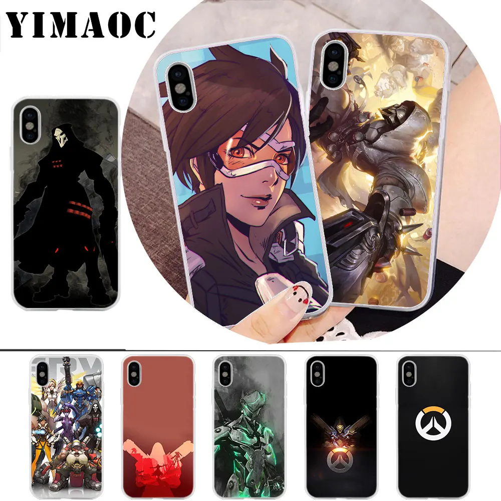 

YIMAOC overwatch Soft Silicone Case for iPhone X r s Xr Xs Max 8 7 6S 6 Plus 5 5s SE