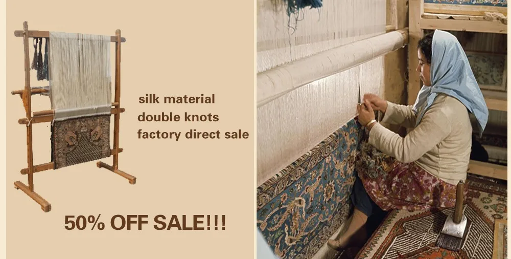 hand knotting silk rug 