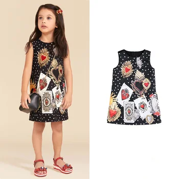 

Girls' Wear Fashion Wave Poker Jacquard Girl dress
