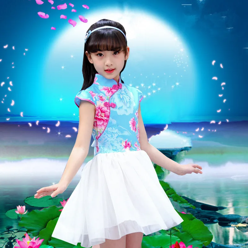 Элегантное платье для маленьких девочек; Vestidos; хлопковый винтажный летний костюм для малышей; детское платье для девочек; Cheongsam; одежда для детей; robe Fille