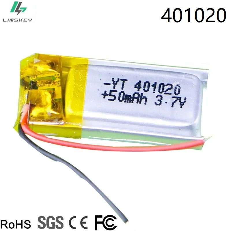 3,7 v 50mah 1s Rc игрушки, Rc автомобили Bluetooth динамик, Bluetooth гарнитура, цифровые продукты литий-ионный полимерный аккумулятор 3,7 V 401020