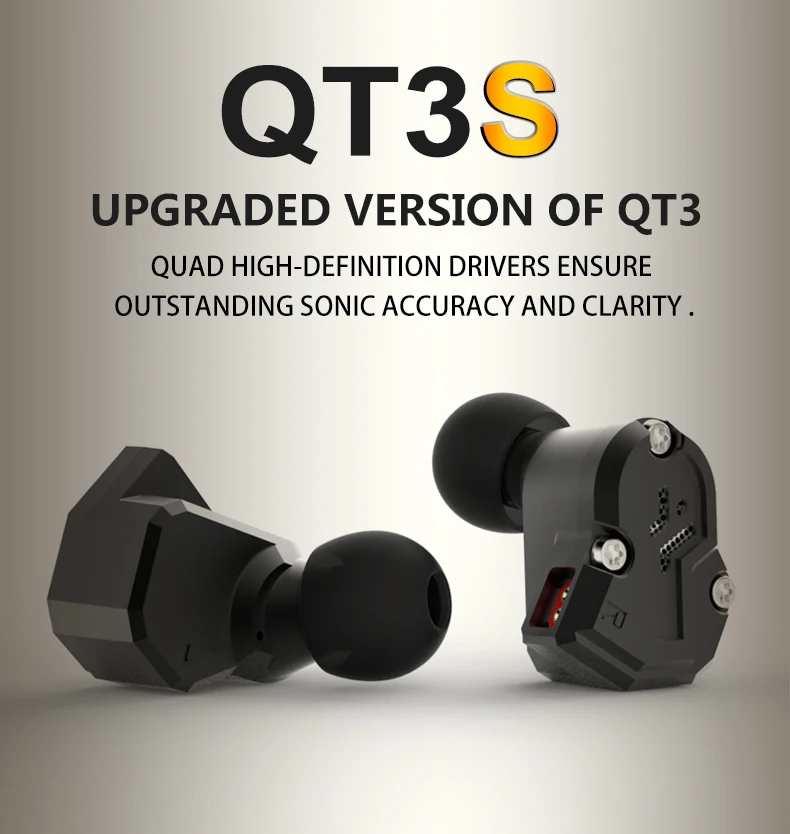 RenoNext QT3S 4 динамические гибридные наушники-вкладыши HIFI DJ Monito спортивные наушники для бега с 2 приводами гарнитура вкладыши