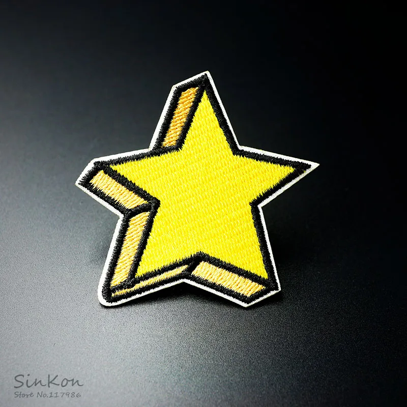 

Star (Size:6.3X6.6cm) Embroidered Patch Iron On Sewing Applique Badge Clothes Stickers Apparel Garment Accessories