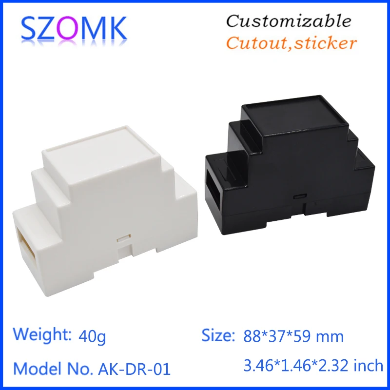 Пластиковый корпус проекта электрическая din-рейка корпус(10 шт.) 88*59*37 мм szomk настенный корпус Электроника Коробка plc din корпус