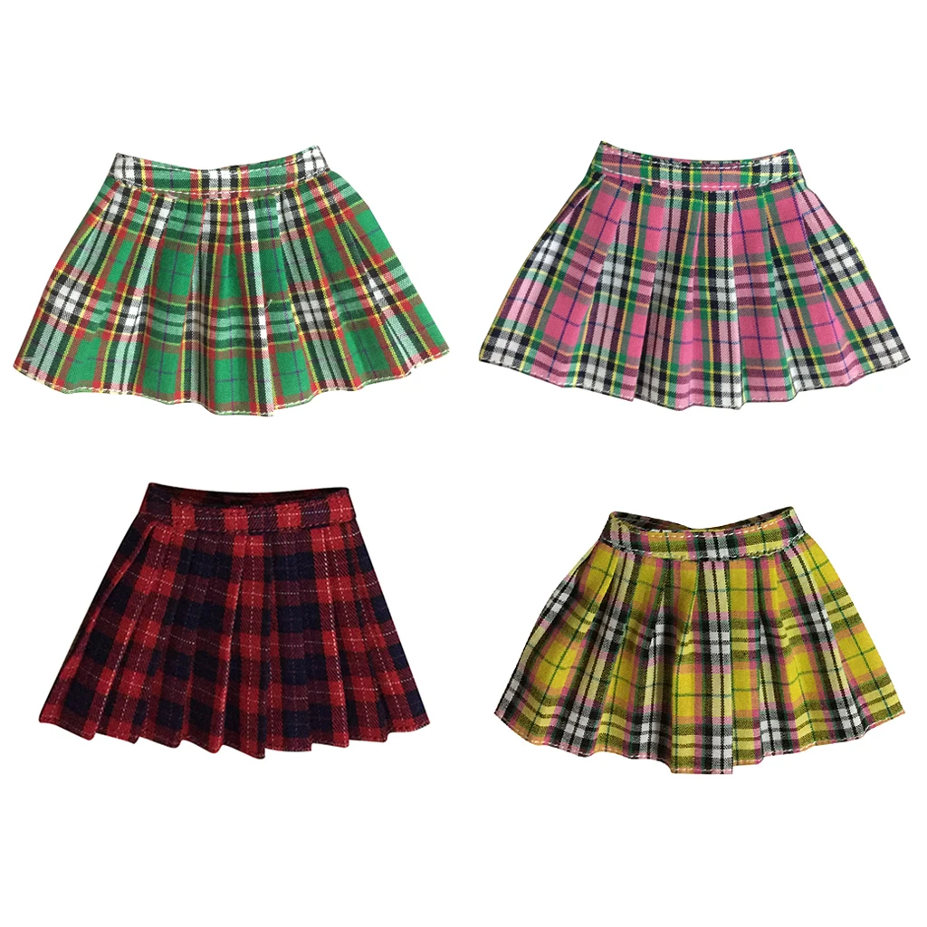 1/6 Scale Plaid Mini Skirt Schoolgirl Short Dress Pants for CY CG  Kumik