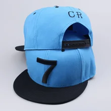 2017 Nuevo Cristiano Ronaldo Negro cielo azul gris CR7 gorras de béisbol hip hop Deportes Fútbol sombrero hombres y gorra de mujer(China)