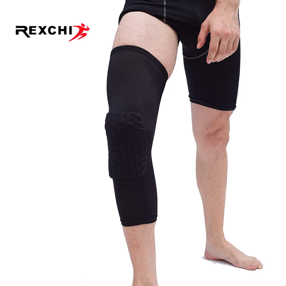 REXCHI 1 قطعة كرة السلة منصات الركبة كم العسل هدفين مرونة نيباد واقية الرضفة رغوة دعم الكرة الطائرة دعم