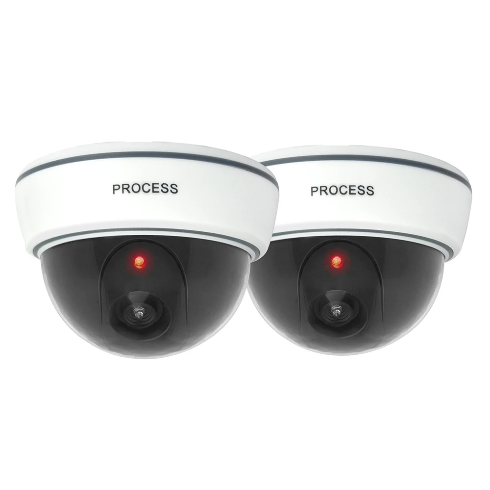 For Christmas Dummy Camera Fake Dome CCTV Camera Indoor Outdoor Red LED Flashing Light AA Batteries for Home Security