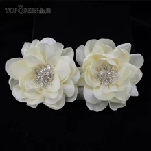 TOPQUEEN HP50-D DIY головной убор аксессуары для волос для свадьбы цветок из текстиля цвета слоновой кости розы заколка для волос