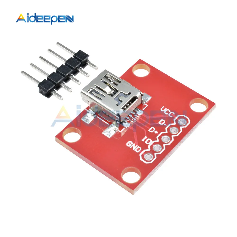 

5PIN Mini Usb Connector Breakout Board Adapter Plate Extension Module